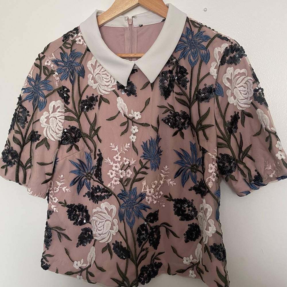 Floral Embroidered Women's Top